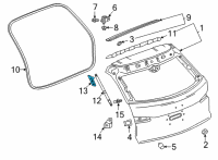 OEM 2021 Buick Envision Lift Cylinder Upper Bracket Diagram - 39093459