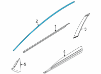 OEM 2021 Nissan Rogue Moulding-Front Door Sash, Front RH Diagram - 80282-6RA0A