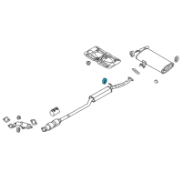 OEM 2014 Hyundai Santa Fe Sport Hanger-Exhaust Pipe Diagram - 28658-3W000