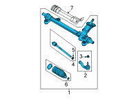 OEM 2022 Ford Maverick GEAR - RACK AND PINION STEERIN Diagram - NZ6Z-3504-E