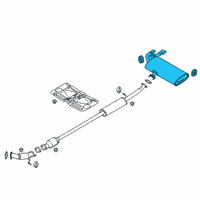OEM 2019 Hyundai Tucson Rear Muffler Assembly Diagram - 28710-D3580