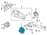 OEM 2021 BMW 330i ENGINE MOUNT, LEFT Diagram - 22-11-7-581-621
