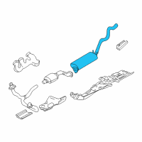 OEM 1996 Chevrolet Blazer Exhaust Muffler (W/Exhaust Pipe & Tail Pipe) Diagram - 15976328