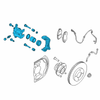 OEM Nissan Rogue Caliper Assy-Front LH, W/O Pad & Shim Diagram - 41011-4BT0A