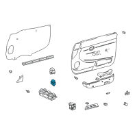 OEM 2001 Toyota Tacoma Switch Assy, Door Control Diagram - 84930-12120