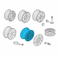 OEM 2008 Honda Accord 18-Inch PSX-9 HFP Alloy Wheel Chrome-Look Finish (6-cylinder) Diagram - 08W18-TA0-101A