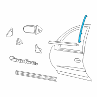 OEM 2000 Pontiac Sunfire Applique Asm-Front Side Door Window Frame Rear Diagram - 22670462