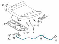 OEM 2022 Toyota Corolla Cross Release Cable Diagram - 53630-0A070