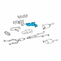 OEM Lexus GS400 Exhaust Manifold Sub-Assembly, Left Diagram - 17105-50100