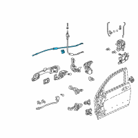 OEM 2003 Honda Accord Cable, Right Front Inside Handle Diagram - 72131-SDC-A02