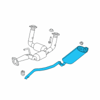 OEM 2008 Jeep Grand Cherokee Exhaust Muffler And Tailpipe Diagram - 68030123AB