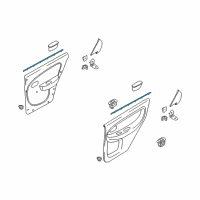 OEM 2000 Kia Sephia Weatherstrip-Glass In, LH Diagram - 0K2A173821