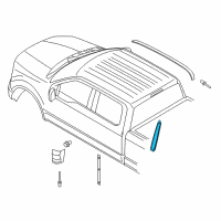 OEM Ford F-350 Super Duty Rear Molding Diagram - FL3Z-15255A35-AA