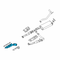 OEM 2010 Nissan Armada Exhaust Manifold With Catalytic Converter Passenger Side Diagram - 14002-ZT01D