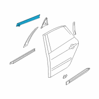 OEM Infiniti M45 Moulding-Rear Door Sash, Front LH Diagram - 82283-EG000