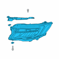 OEM Honda Pilot Headlight Assembly, Passenger Side Diagram - 33100-TG7-A32