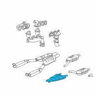 OEM 2001 BMW 750iL Centre Muffler Diagram - 18-10-1-742-439