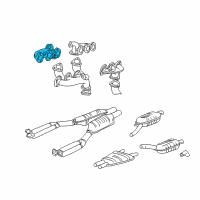 OEM 1998 BMW 750iL Exhaust Manifold Diagram - 11621704535