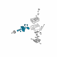 OEM 2005 Cadillac SRX Cover Asm-Engine Front (W/ Water Pump) Diagram - 12598349