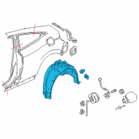 OEM 2019 Honda Civic Fender L, RR. Inn Diagram - 74592-TBG-A00