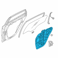 OEM 2017 Hyundai Sonata Rear Left-Hand Door Module Panel Assembly Diagram - 83471-C2000