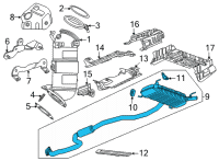 OEM 2021 Cadillac CT4 Muffler & Pipe Diagram - 84694684