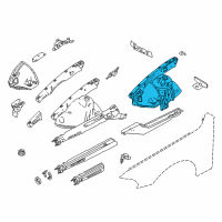 OEM 2001 BMW 525i Front Left Wheelhouse Diagram - 41-14-8-222-125