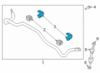 OEM Hyundai Santa Cruz Bracket-STABILIZER Bar, LH Diagram - 55515-S1000