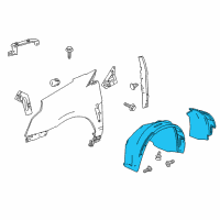 OEM Cadillac SRX Fender Liner Diagram - 22868774