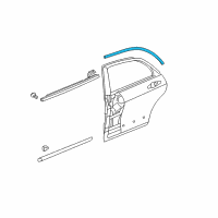 OEM 2003 Honda Accord Molding, L. RR. Door Sash Diagram - 72965-SDA-A01