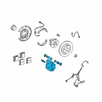 OEM 2013 Lexus LS600h Rear Driver Disc Brake Cylinder Assembly Diagram - 47850-50150