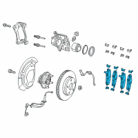 OEM 2015 Jeep Cherokee Front Disc Brake Pad Kit Diagram - 68225170AE