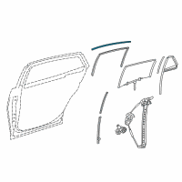 OEM 2020 Lexus LS500h Run, Rear Door Glass Diagram - 68147-50020