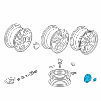 OEM 2003 Honda Pilot Cap, Wheel Center Diagram - 44732-S9V-A23