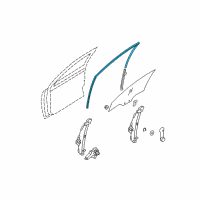 OEM 2011 Hyundai Accent Run-Front Door Window Glass RH Diagram - 82540-1E000