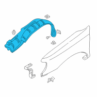 OEM 1998 Nissan Frontier Protector-Front Fender, RH Diagram - 63842-9Z400