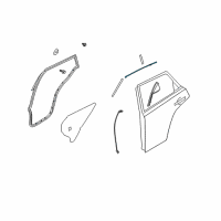 OEM Infiniti FX45 Moulding-Rear Door Sash, Front LH Diagram - 82283-CL70A