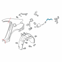 OEM 2015 Acura TLX Cable, Fuel Lid Open Diagram - 74411-TZ3-A01