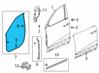 OEM 2022 Acura MDX Weatherstrip, Front Right Door Diagram - 72310-TYA-A01