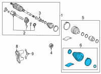 OEM 2019 Toyota Highlander Inner Boot Diagram - 04437-08110