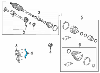 OEM Toyota Bearing Support Retainer Diagram - 43463-08010