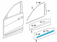 OEM 2022 Acura MDX Garnish Assembly Left, Front Dr Diagram - 75332-TYA-A01