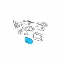 OEM 2011 Acura MDX Mirror Sub-Assembly, Driver Side (Heated) (Flat) Diagram - 76253-STX-A02