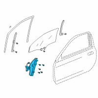 OEM 2000 Honda Insight Regulator Assembly, Left Front Door Power Diagram - 72250-S3Y-A02