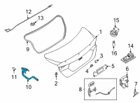 OEM 2020 Nissan Sentra Hinge Assy-Trunk Lid, RH Diagram - 84400-6LB0A