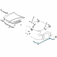 OEM 1998 Lexus GS400 Cable Assy, Hood Lock Control Diagram - 53630-30250