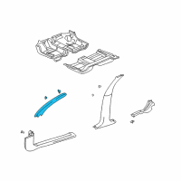 OEM 2000 Pontiac Bonneville Molding Asm-Windshield Side Upper Garnish *Neutral Diagram - 25766605