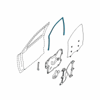 OEM 2009 Nissan Maxima Glass Run Rubber-Front Door, RH Diagram - 80330-9N00A