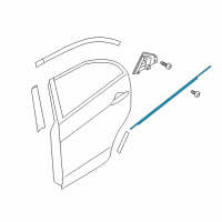 OEM 2015 Kia Rio WEATHERSTRIP Assembly-Rear Door Belt Diagram - 832201W201