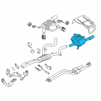 OEM 2011 BMW 335d Rear Silencer, Left, With Exhaust Flap Diagram - 18-30-7-604-830